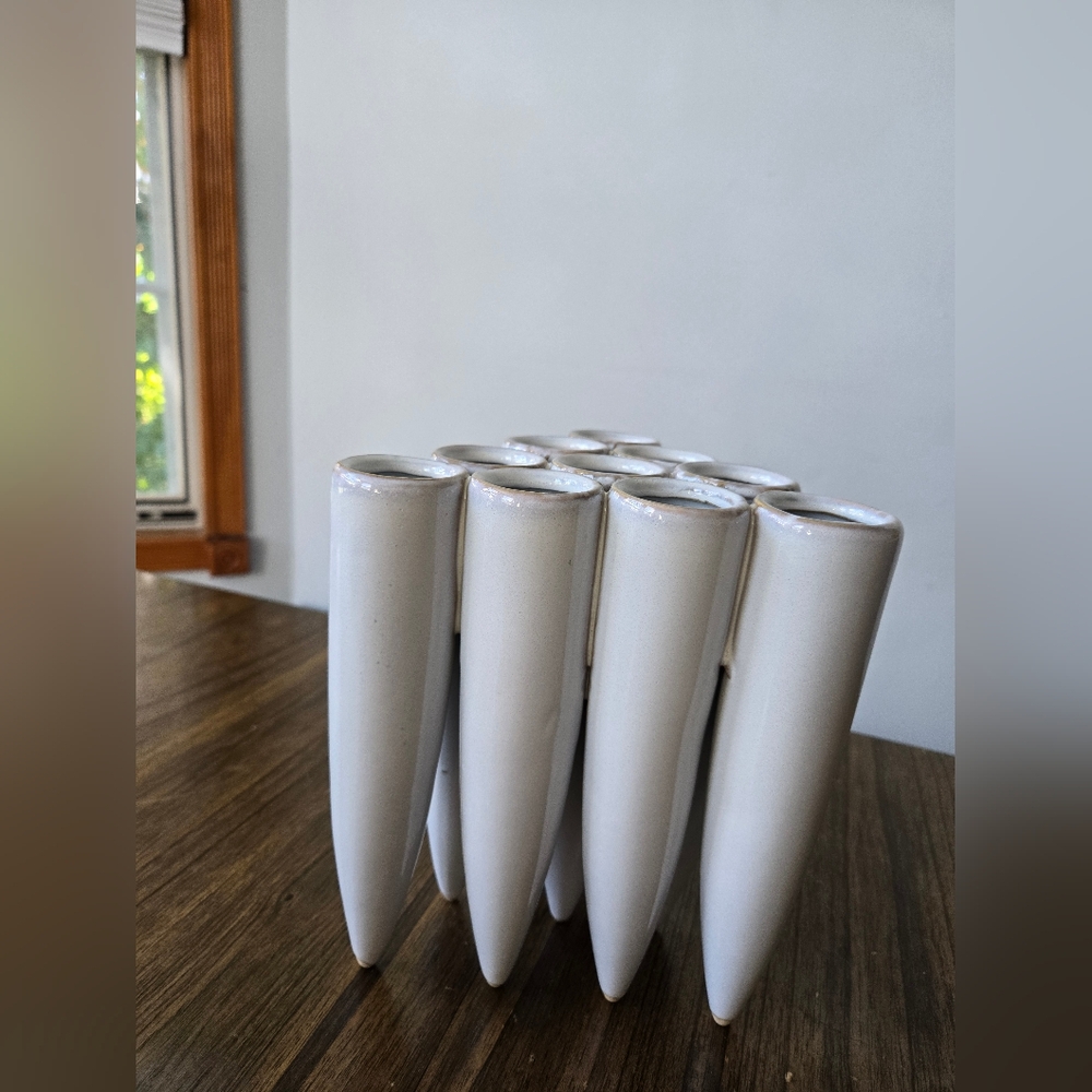 Modernist 10 Pod Stoneware Vase Triangular